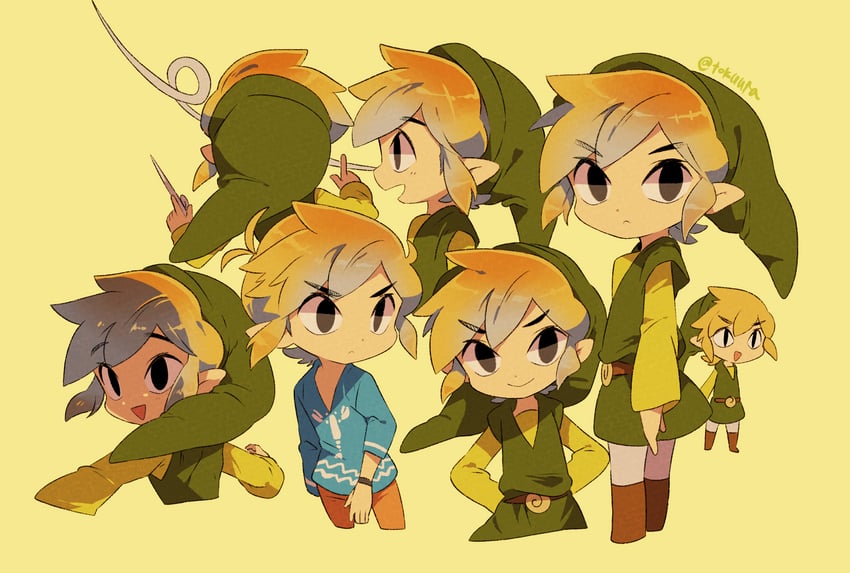 link and toon link (the legend of zelda and 1 more) drawn by tokuura