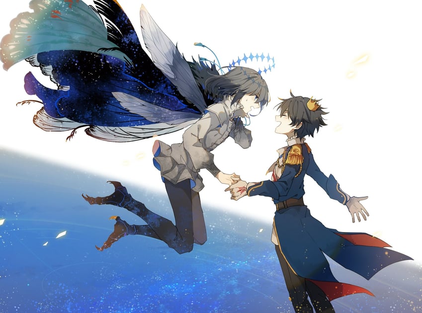 fujimaru ritsuka and oberon (fate and 1 more) drawn by yuezhuanlang