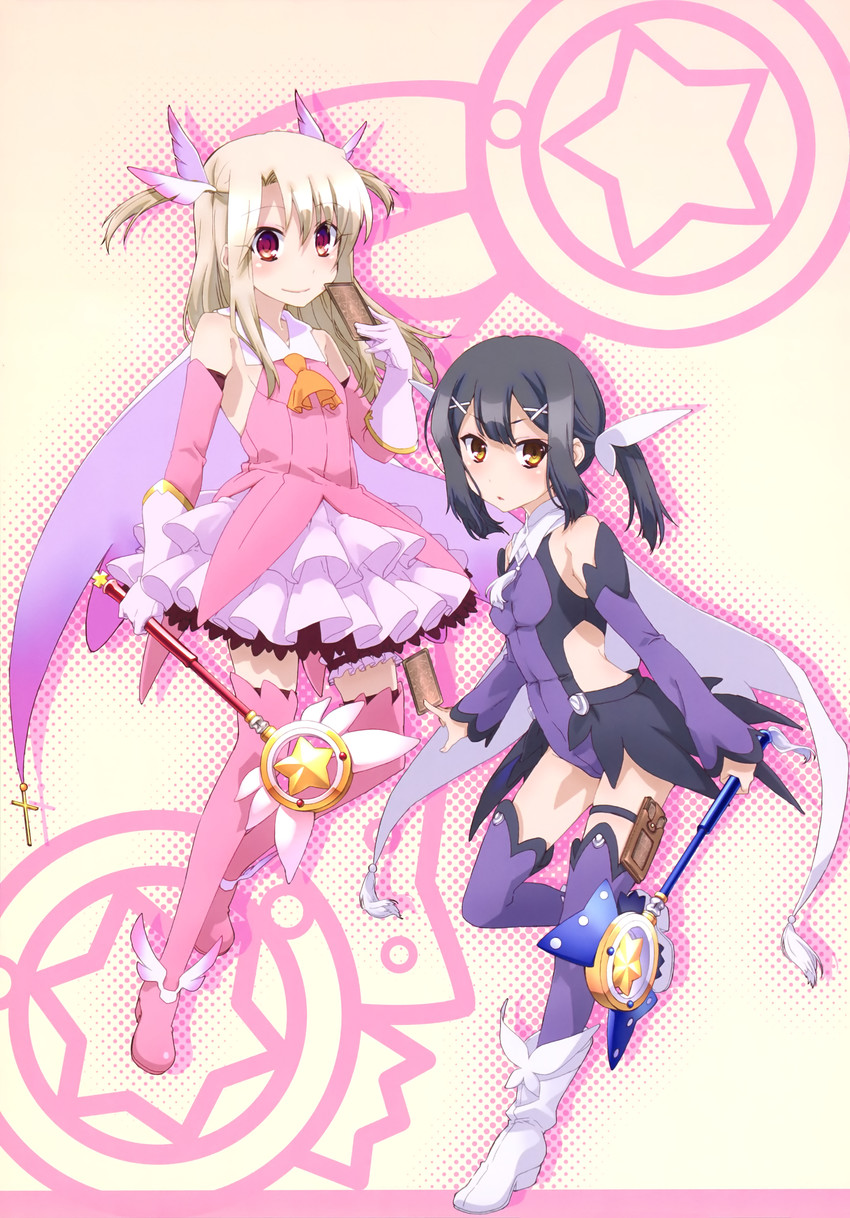 illyasviel von einzbern, miyu edelfelt, prisma illya, magical ruby, and magical sapphire (fate and 1 more)