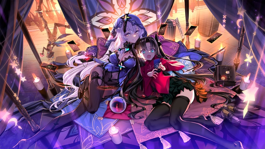 tohsaka rin, black swan, and cipher (fate and 4 more) drawn by choco_(chocolate_shop)