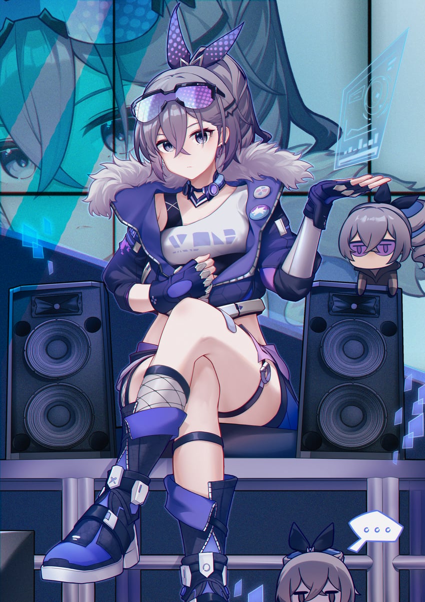 silver wolf (honkai and 1 more) drawn by halfmoe