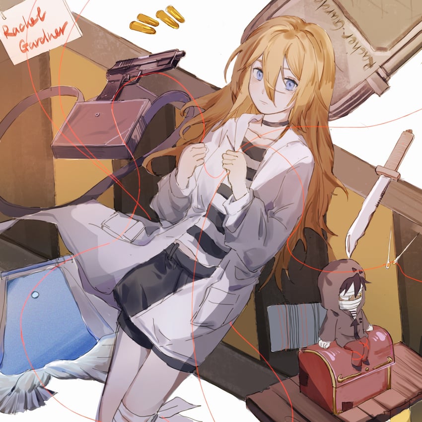 rachel gardner and isaac foster (satsuriku no tenshi) drawn by reset