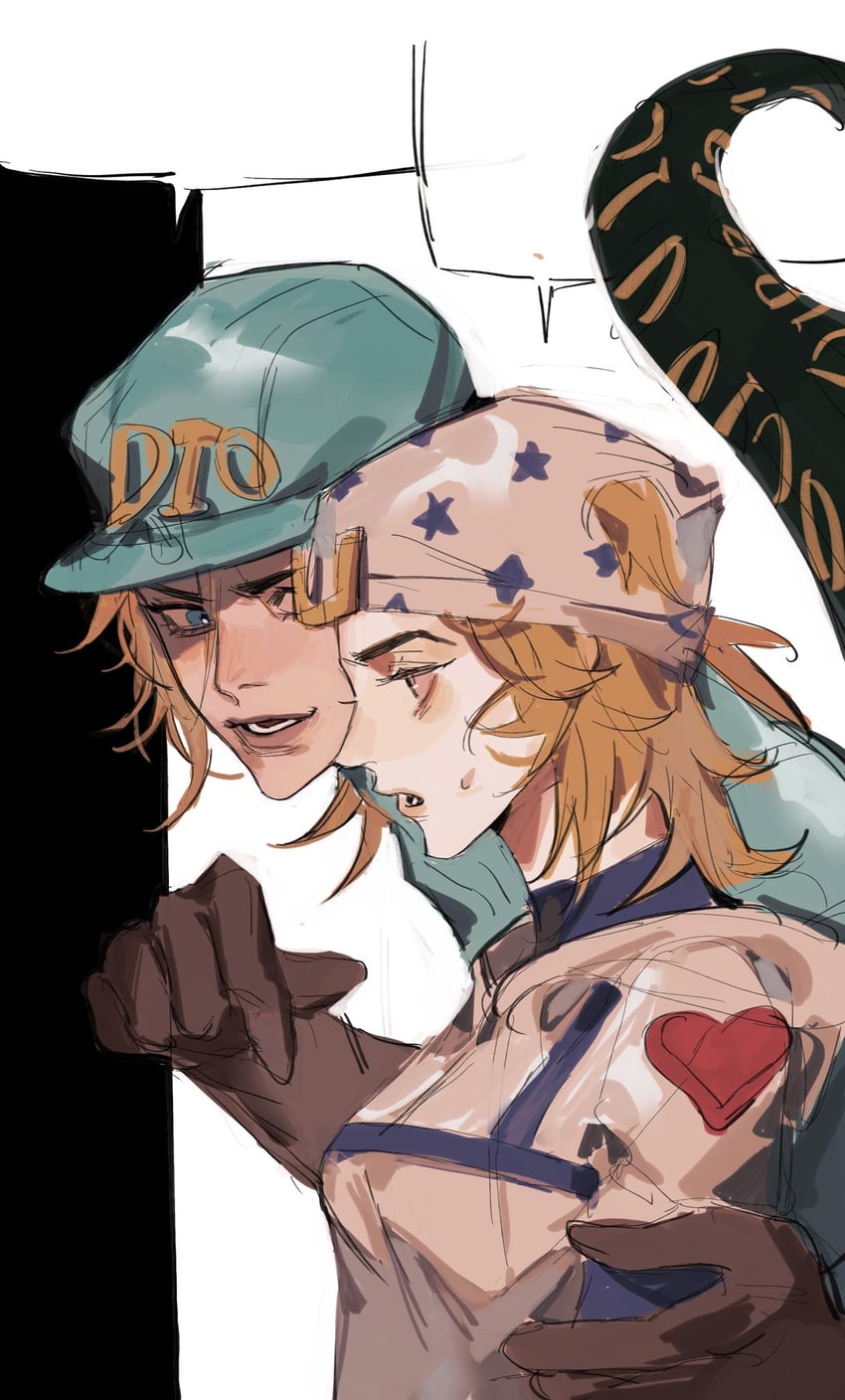 johnny joestar, diego brando, and scary monsters (jojo no kimyou na bouken and 1 more) drawn by puppetjackmj