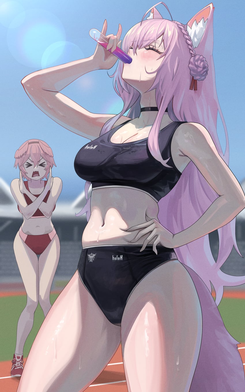 hakui koyori and takane lui (hololive) drawn by dalcom