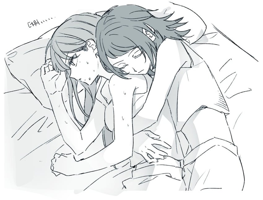 shiina taki and yahata umiri (bang dream! and 1 more) drawn by akni