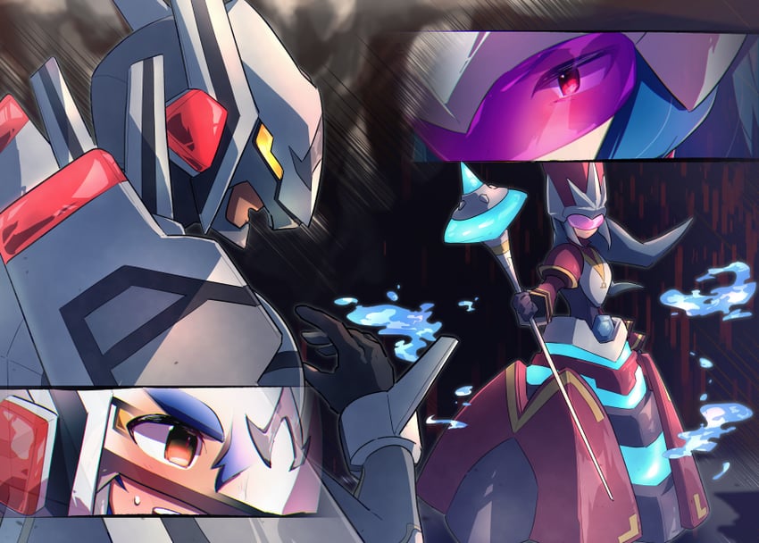 queen tia, a.c. eos, queen virgo, and acid ace (mega man and 2 more) drawn by kika_tohoku