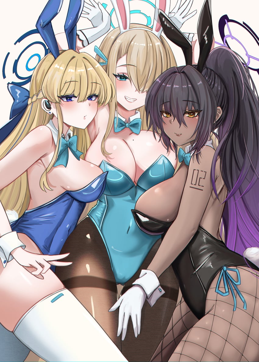 asuna, toki, and karin (blue archive) drawn by michill_1121
