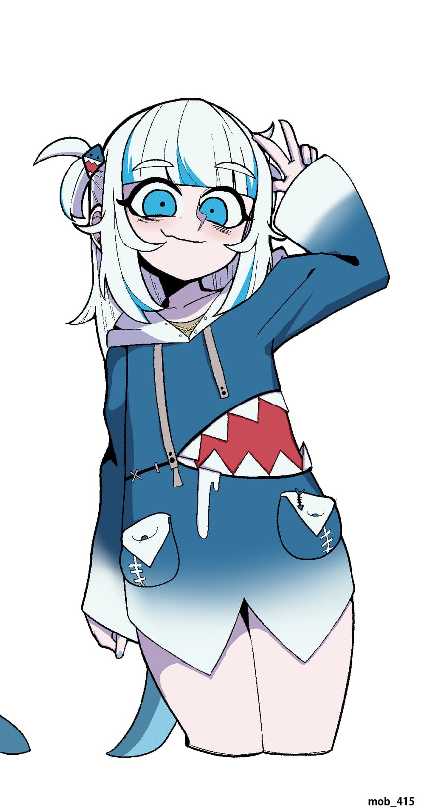 gawr gura (hololive and 1 more) drawn by mobiuss