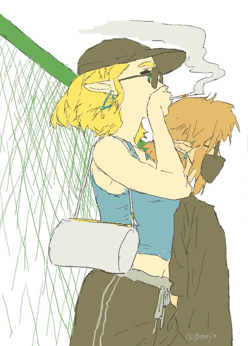 link and princess zelda (the legend of zelda and 1 more) drawn by bo_oj0916