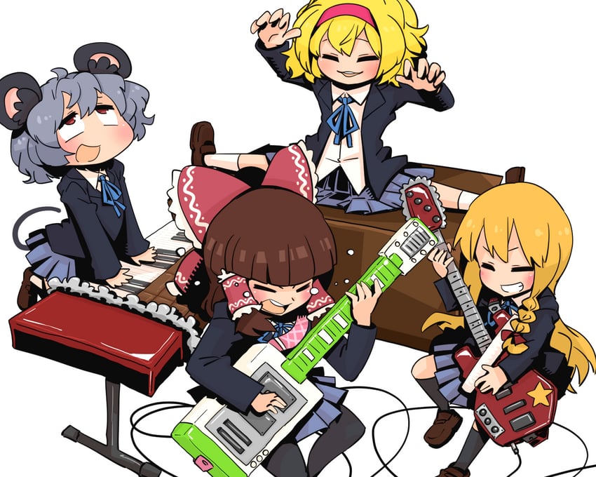 hakurei reimu, kirisame marisa, alice margatroid, nazrin, nyon, and 3 more (touhou and 2 more) drawn by gram_9
