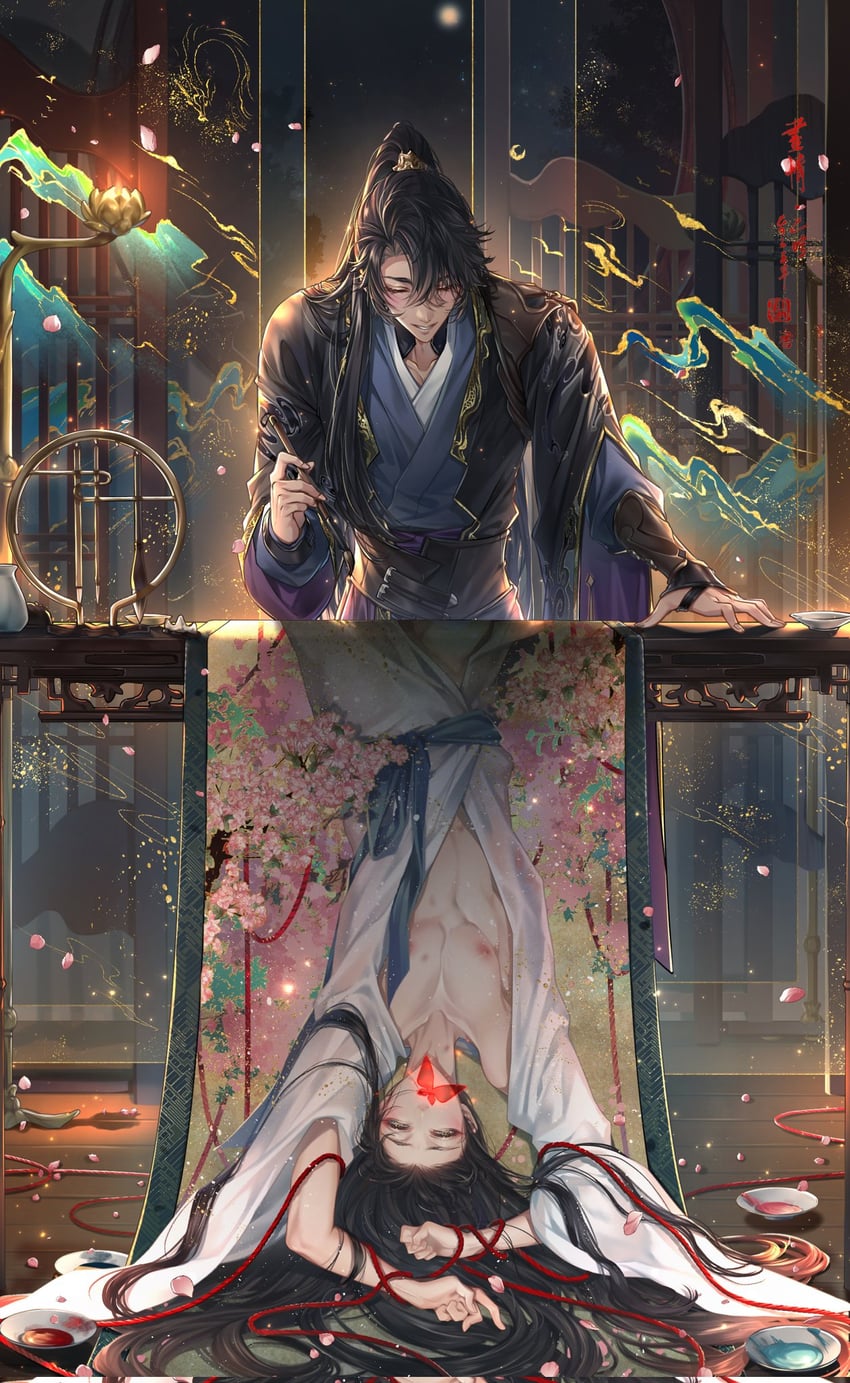 chu wanning and mo ran (erha he ta de bai mao shizun) drawn by kingchenxi