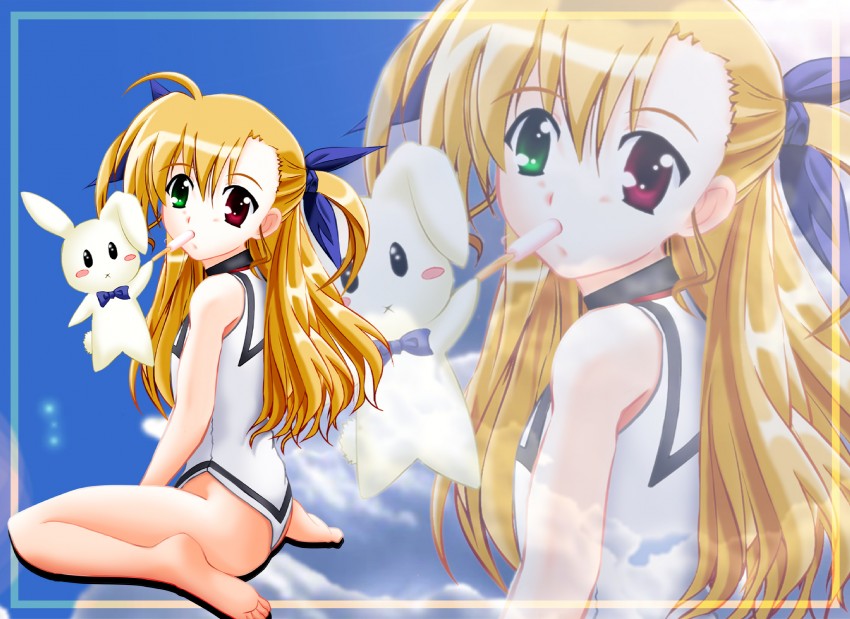vivio and sacred heart (lyrical nanoha and 1 more) drawn by blackjunk