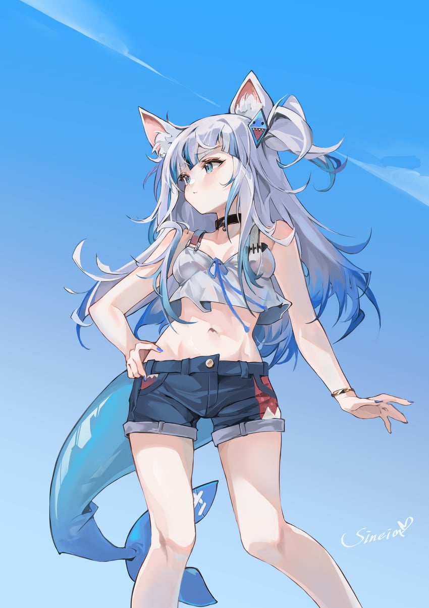 gawr gura (hololive and 1 more) drawn by a_yue