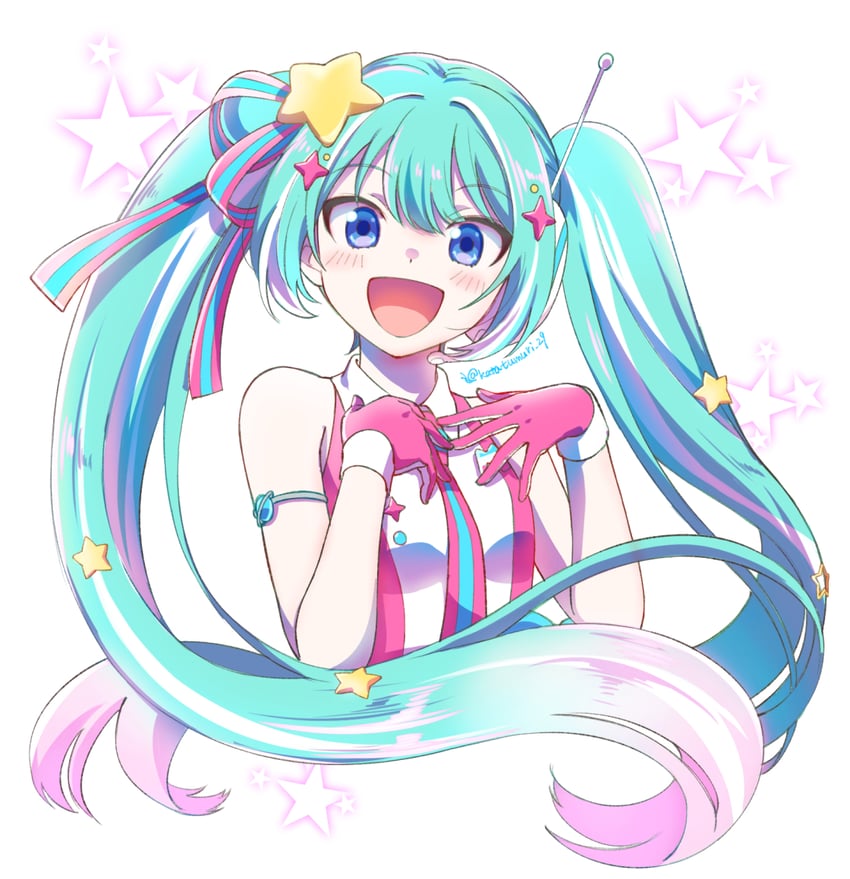 hatsune miku and magical mirai miku (vocaloid and 1 more) drawn by katatumuri_29
