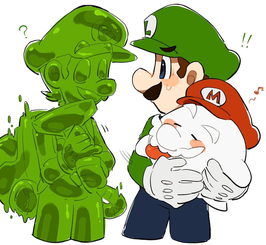 mario, luigi, gooigi, and boo mario (mario and 3 more) drawn by mimimi_(mimimim9999)