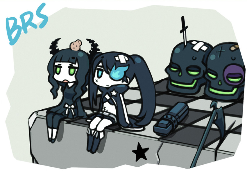black rock shooter and dead master (black rock shooter) drawn by chan_co