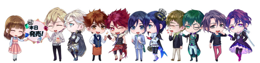 sumeragi seiichirou, togari kou, tsukishiro michiru, adamas, sumihara aoshi, and 6 more (jewelic nightmare) drawn by yamamoto_kana