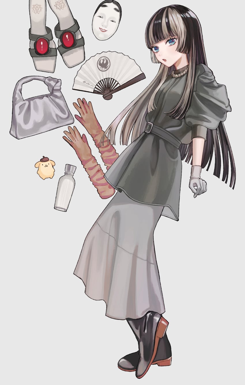 juufuutei raden and pompompurin (hololive and 2 more) drawn by fyuu-ka