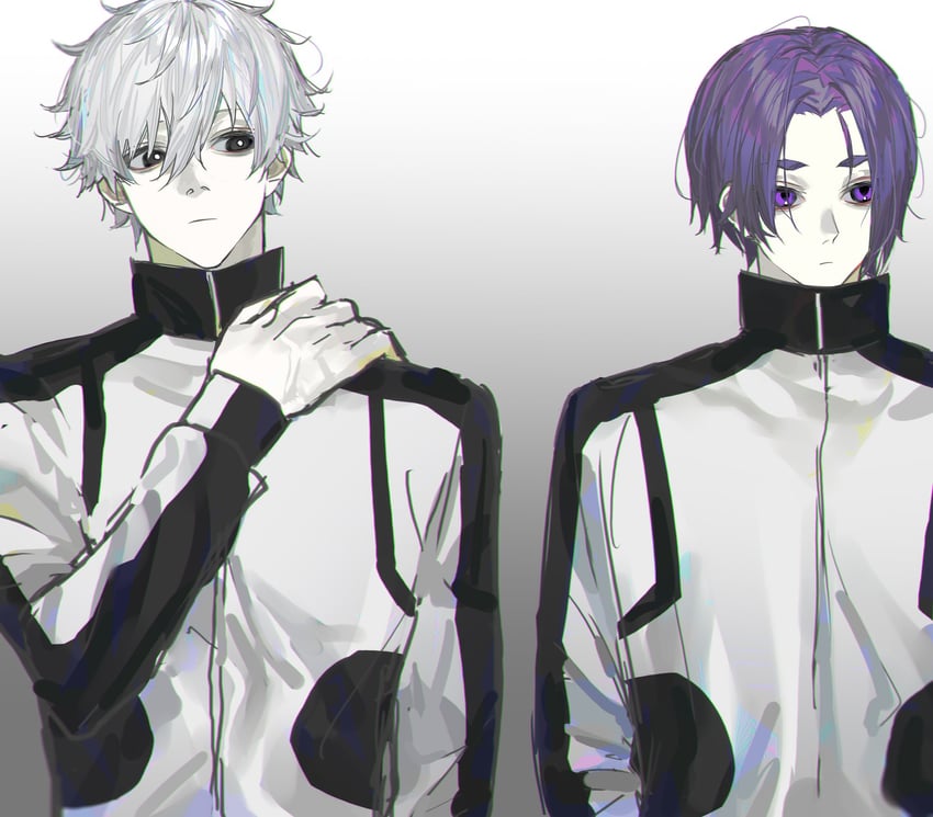 nagi seishirou and mikage reo (blue lock) drawn by miyu_(shiyemiyu)