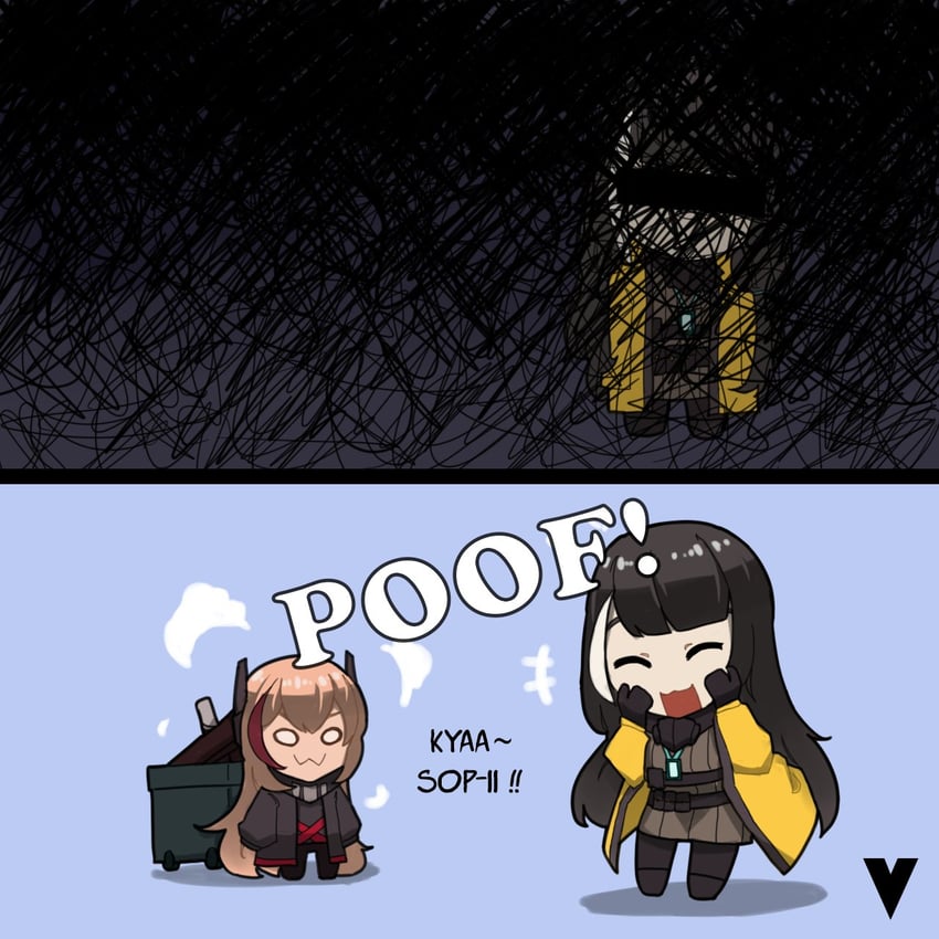 ro635 and m4 sopmod ii jr (girls' frontline) drawn by variasii