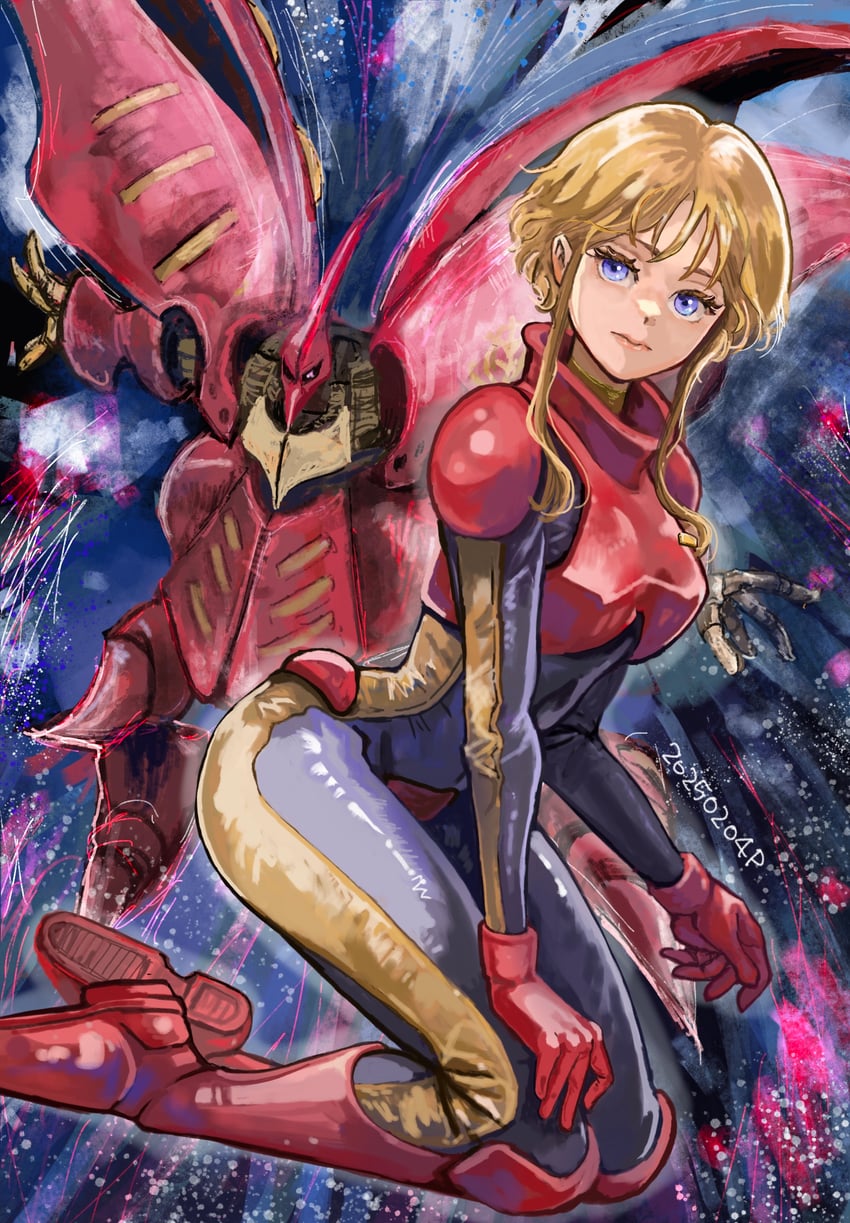 puru two and qubeley mk ii (gundam and 1 more) drawn by okrdisk2000