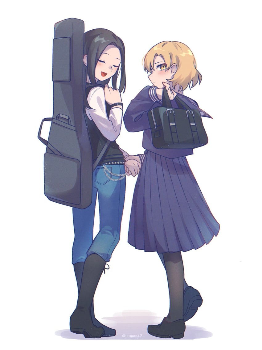 wakana rei and sato masuki (bang dream!) drawn by umaa42