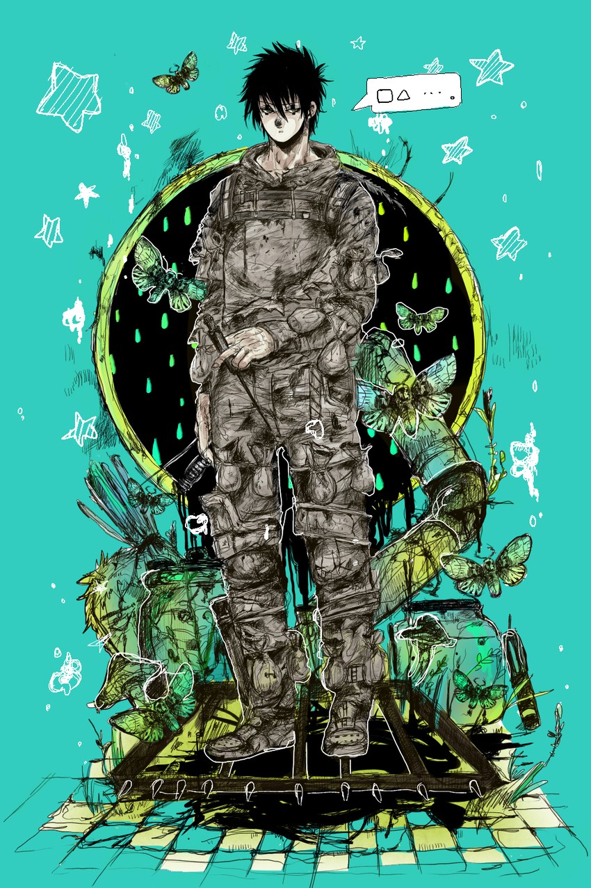 aikawa, dokuga, kai, and sludge (dorohedoro) drawn by pochi_(inuwan2)
