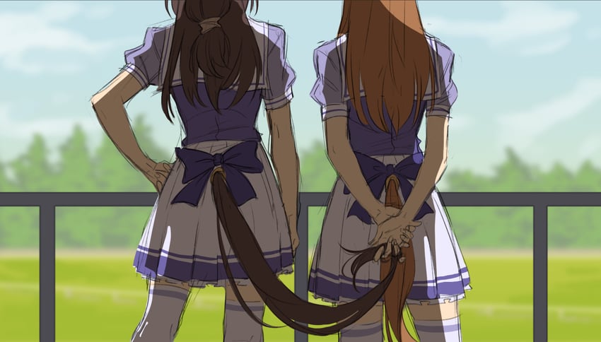 grass wonder and el condor pasa (umamusume) drawn by maiqo