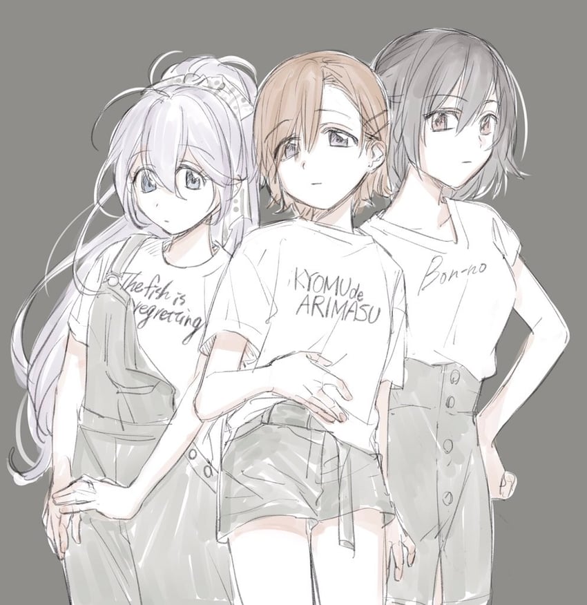 miura asahi, aoba chika, and natsu ryoko (mahou shoujo madoka magica and 1 more) drawn by yukishiro_(hitsuji)