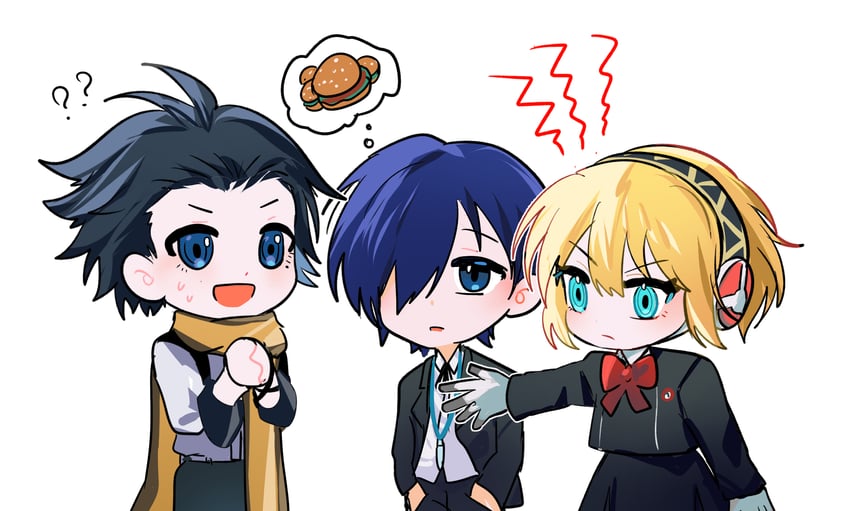 yuuki makoto, aigis, and mochizuki ryouji (persona and 1 more) drawn by fsmaichobpeg0