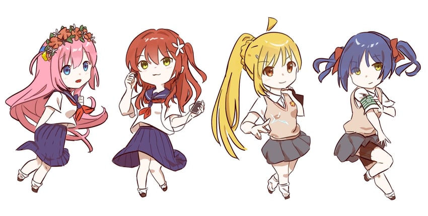 gotoh hitori, misaka mikoto, kita ikuyo, ijichi nijika, yamada ryo, and 3 more (bocchi the rock! and 2 more) drawn by harumi61