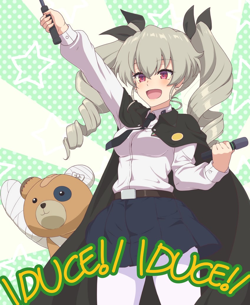 anchovy and boko (girls und panzer) drawn by ada_badguy