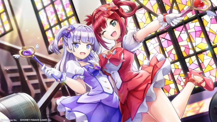sakimiya iruka and schnee weissberg (dolphin wave) drawn by ootomo_takuji