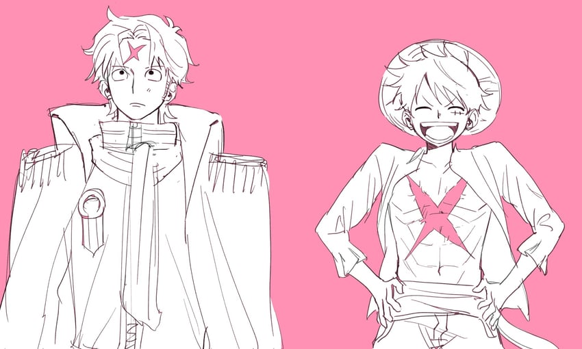 monkey d. luffy and koby (one piece) drawn by pachi1014813