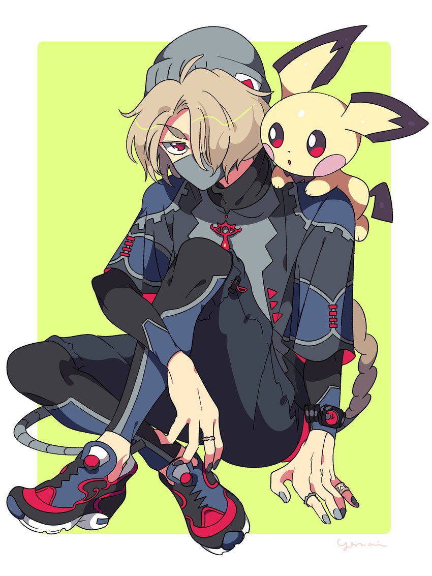 pichu and sheik (pokemon and 4 more) drawn by yasaikakiage