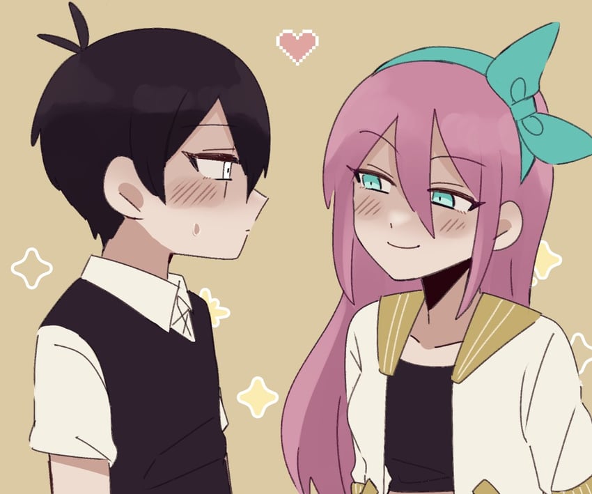 sunny and aubrey (omori) drawn by andou_(sino_spkt)
