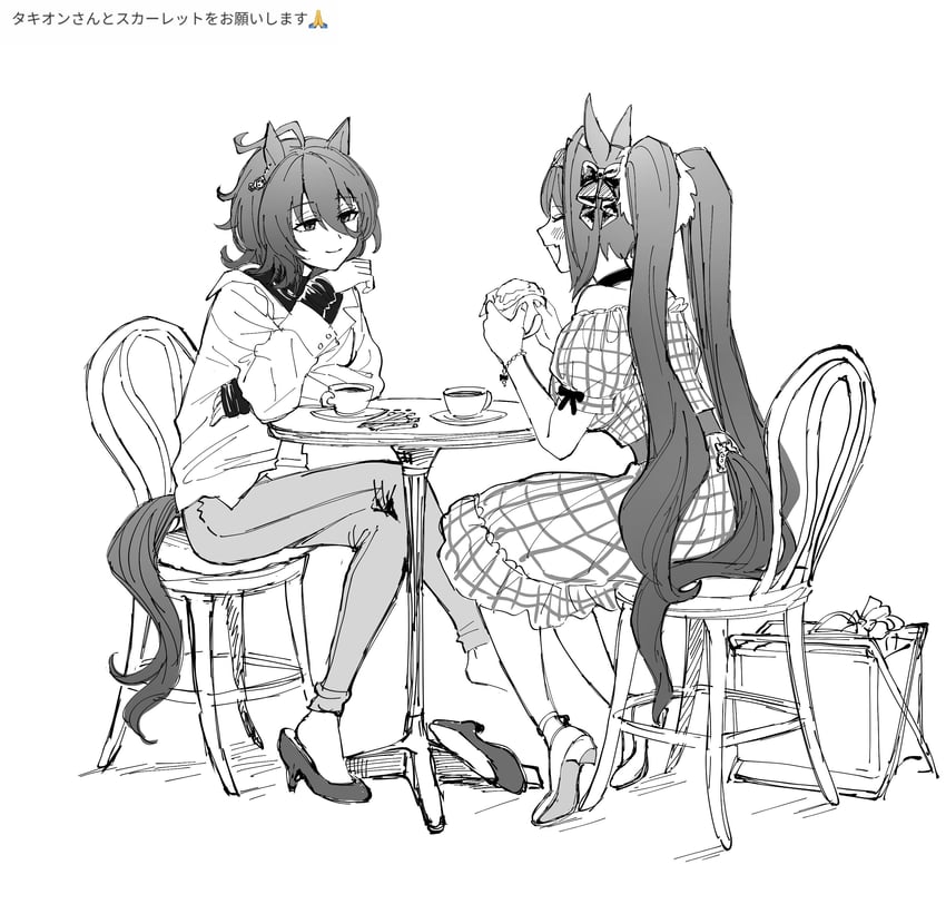 agnes tachyon and daiwa scarlet (umamusume) drawn by nayuta_ggg