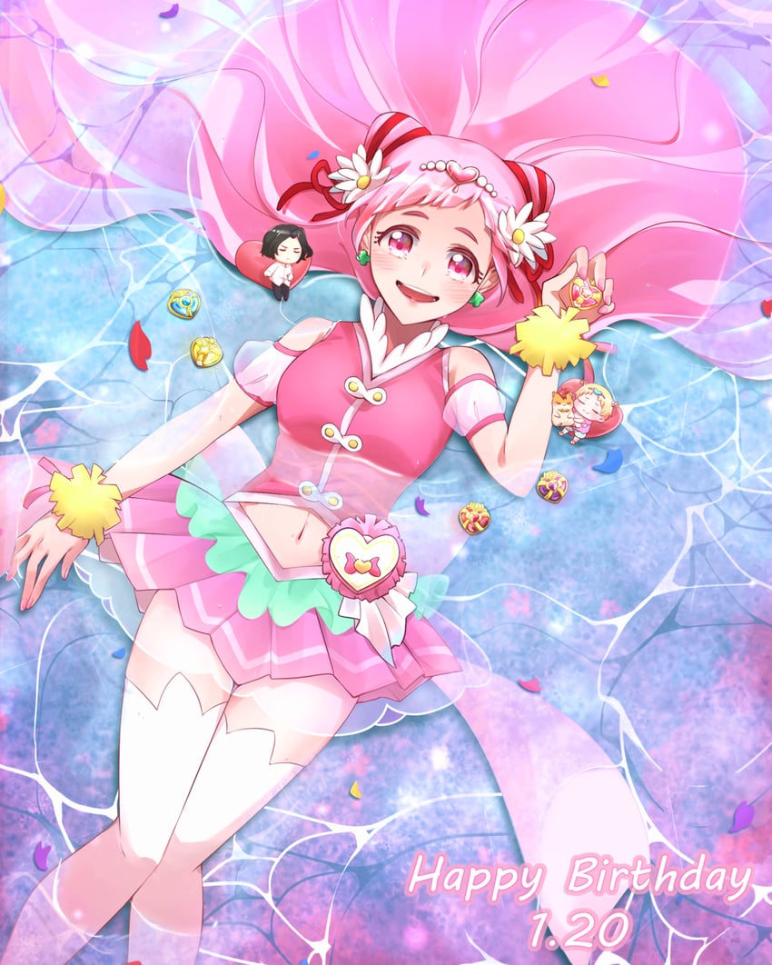 nono hana, cure yell, hug-tan, harryham harry, and george kurai (precure and 1 more) drawn by saund_r_pu