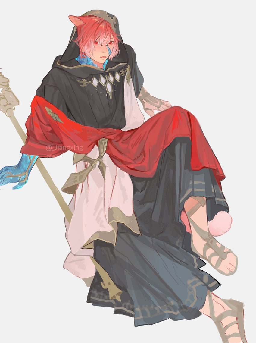g'raha tia and crystal exarch (final fantasy and 1 more) drawn by jiangxing