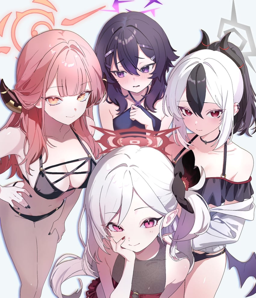 kayoko, aru, mutsuki, and haruka (blue archive) drawn by monaka3200