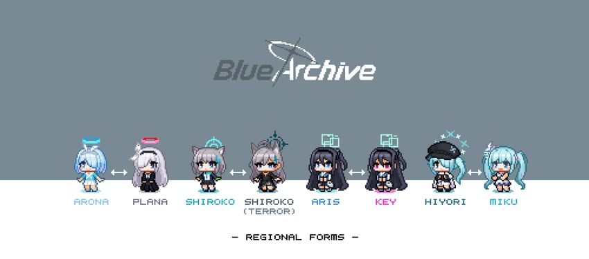 hatsune miku, shiroko, aris, arona, plana, and 3 more (blue archive and 1 more) drawn by redforge