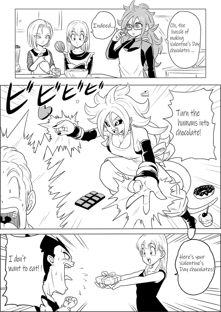 vegeta, android 18, bulma, android 21, and majin android 21 (dragon ball and 2 more) drawn by yuichi_ishikawa