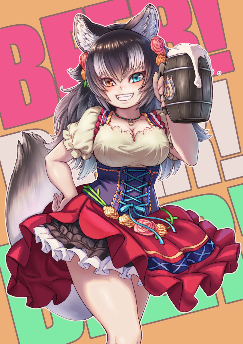 grey wolf (kemono friends and 1 more) drawn by kosai_takayuki