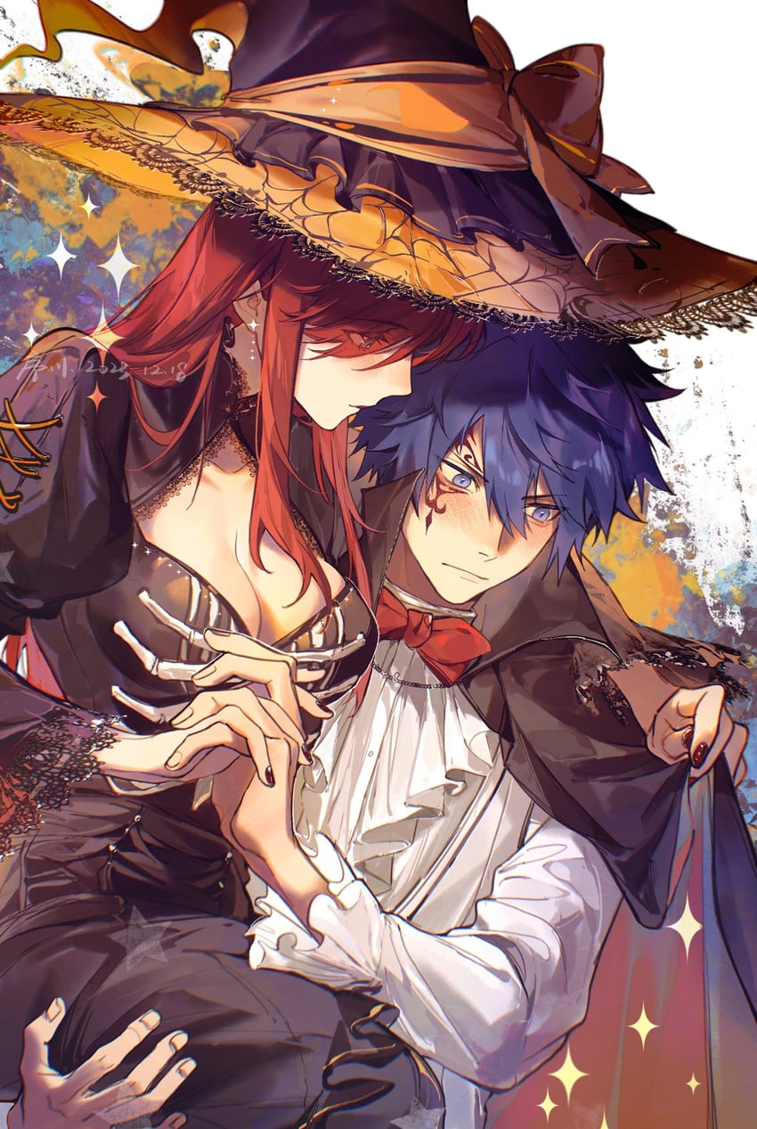 erza scarlet and jellal fernandes (fairy tail) drawn by xuchuan