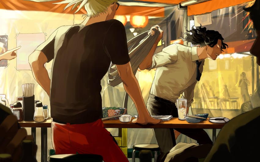 aizawa shota and present mic (boku no hero academia) drawn by rnuyvm