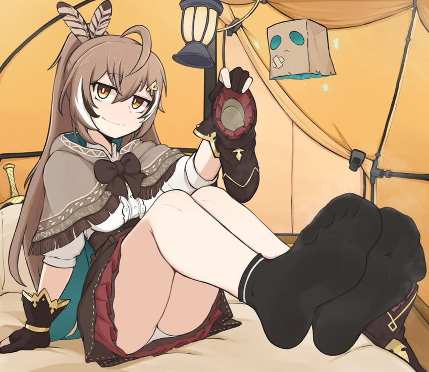 nanashi mumei (hololive and 1 more) drawn by softhanten