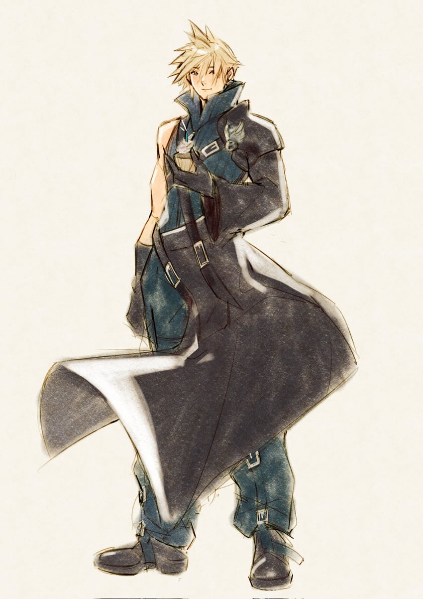 cloud strife (final fantasy and 2 more) drawn by mmariesr