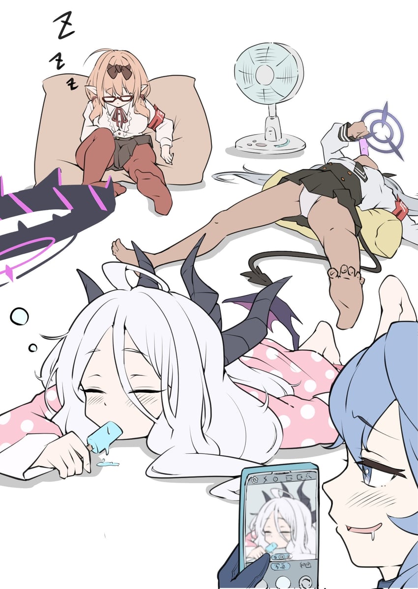 hina, ako, iori, and chinatsu (blue archive) drawn by mosuke1221