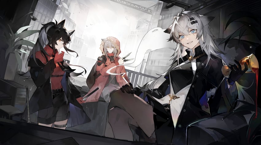 texas, lappland, and projekt red (arknights) drawn by ziliang_inori