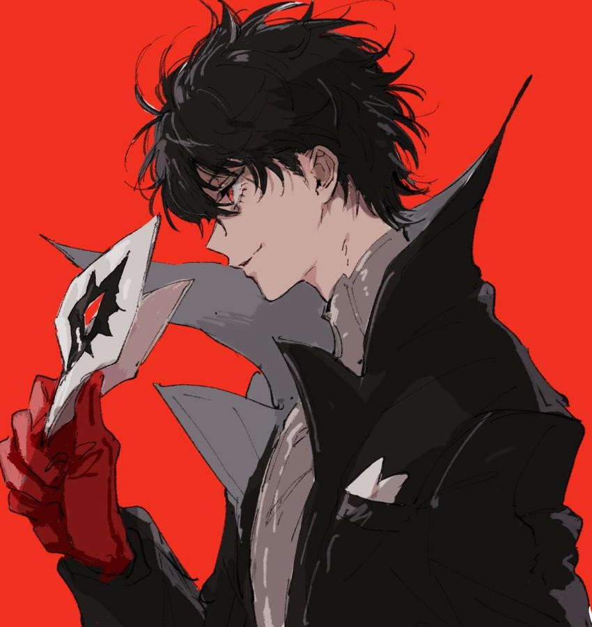 amamiya ren and joker (persona and 1 more) drawn by sawa2